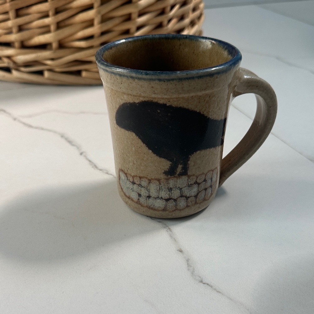 Crow by MONROE SALT WORKS Mug. Coffee Mug. Handmade Pottery Mug,Monroe, Maine